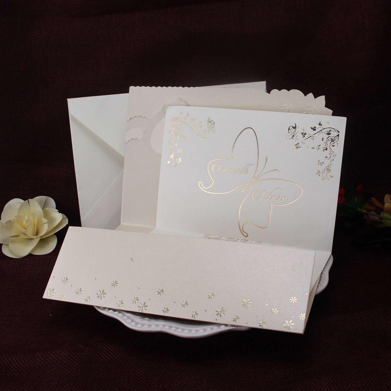 Cheap Wedding Invitation Foiling Invitation with Envelope Customized 